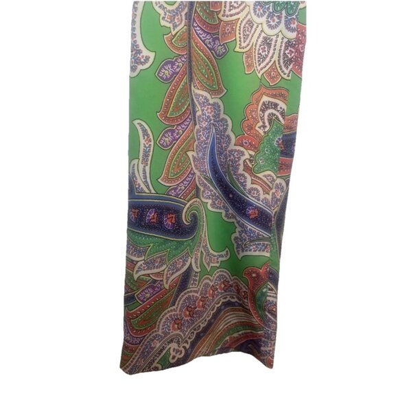 Lauren Ralph Lauren Womens Green Colorful Paisley Lined Wide Leg Pants Sz 4 - Picture 3 of 12